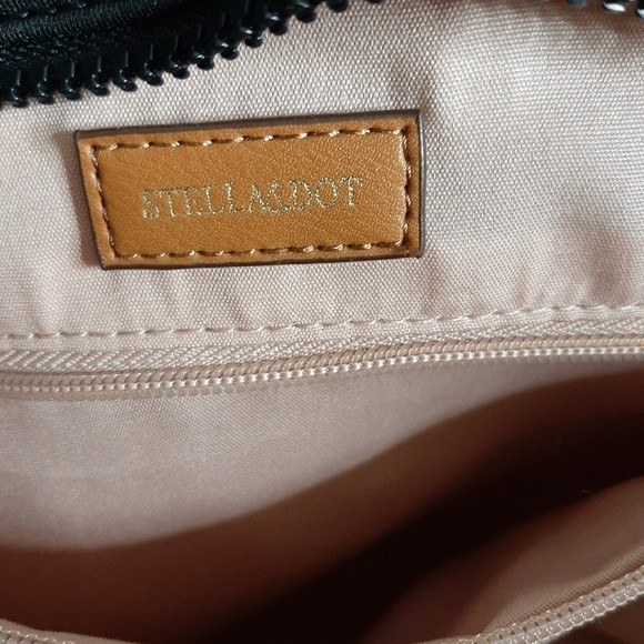 Stella & Dot black quilted tote bag - Picture 5 of 10